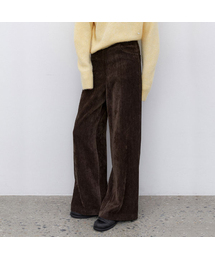 (PT-5715)HIGH WAIST VELVET SEMI WIDE PANTS