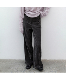 (PT-5715)HIGH WAIST VELVET SEMI WIDE PANTS