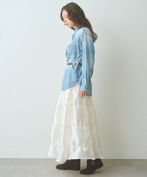 Whim Gazette(ウィムガゼット)の「シアーボリュームスカート(スカート・レディース・ブラック/オフホワイト・FREE)」の13枚目の写真