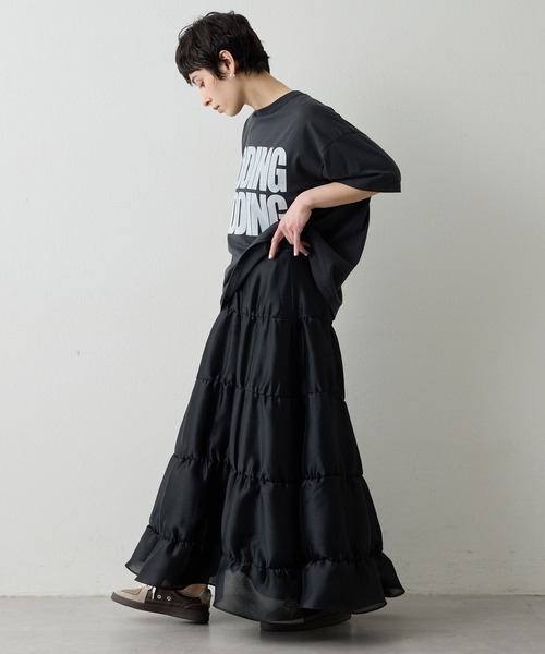 Whim Gazette(ウィムガゼット)の「シアーボリュームスカート(スカート・レディース・ブラック/オフホワイト・FREE)」の5枚目の写真