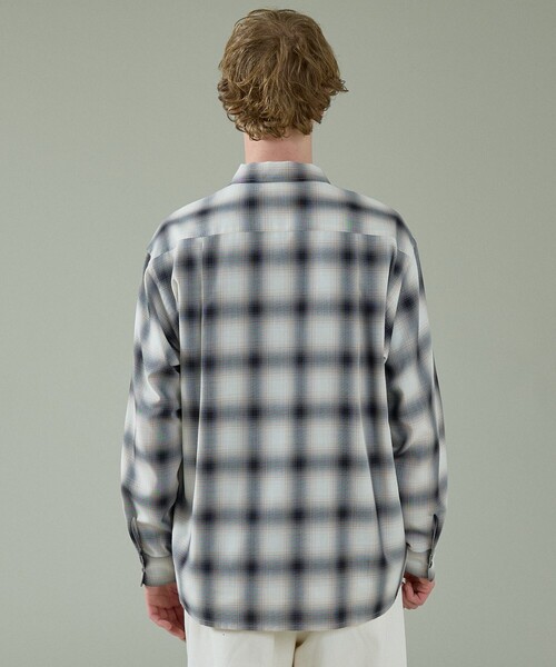 ABAHOUSE（アバハウス）の「オンブレーチェック オープンカラーシャツ / オーバーサイズ（シャツ/ブラウス・メンズ・オフホワイト/ブラウン・46/48）」の7枚目の写真