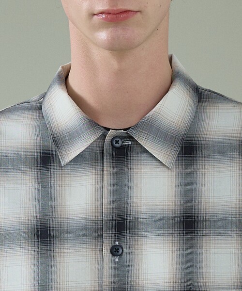 ABAHOUSE（アバハウス）の「オンブレーチェック オープンカラーシャツ / オーバーサイズ（シャツ/ブラウス・メンズ・オフホワイト/ブラウン・46/48）」の8枚目の写真