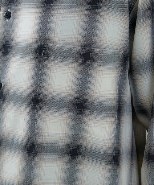 ABAHOUSE（アバハウス）の「オンブレーチェック オープンカラーシャツ / オーバーサイズ（シャツ/ブラウス・メンズ・オフホワイト/ブラウン・46/48）」の10枚目の写真