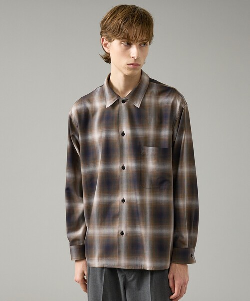 ABAHOUSE（アバハウス）の「オンブレーチェック オープンカラーシャツ / オーバーサイズ（シャツ/ブラウス・メンズ・オフホワイト/ブラウン・46/48）」の21枚目の写真
