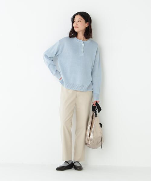 human woman（ヒューマンウーマン）の「◆【ウォッシャブル】ミドルゲージギマスキッパープルオーバー（ニット/セーター・レディース・ベージュ系その他2/ブルー/ネイビー/パープル・MEDIUM）」の20枚目の写真