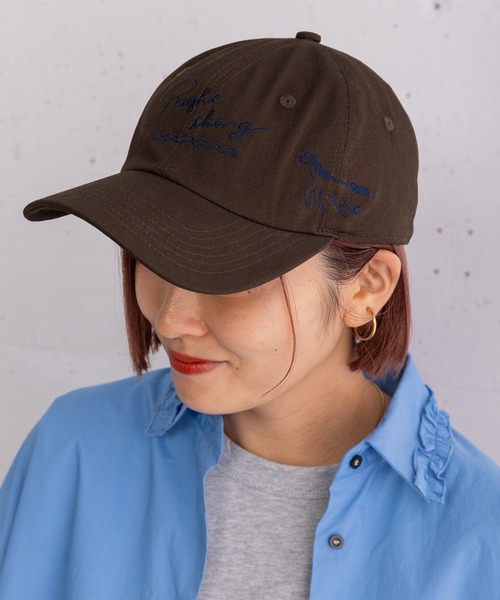 POU DOU DOU(プードゥドゥ)の「オリジナル刺繍キャップ(キャップ・レディース・キナリ/ブラウン・8)」の1枚目の写真