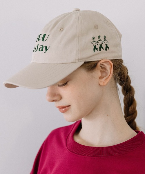 POU DOU DOU(プードゥドゥ)の「オリジナル刺繍キャップ(キャップ・レディース・キナリ/ブラウン・8)」の2枚目の写真
