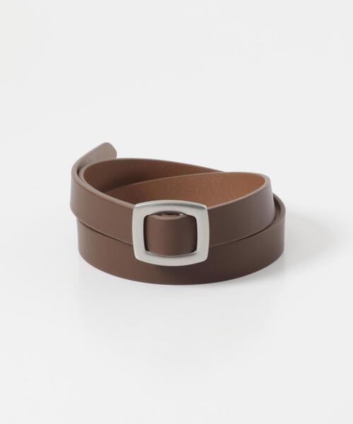 SMELLY（スメリー）の「メタルスクエアベルト（ベルト・レディース・ブラウン/ブラック・-）」の4枚目の写真