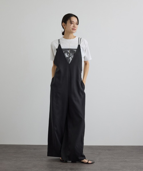 SALON adam et rope'（サロン アダム エ ロペ）の「ビンテージツイルサロペット（サロペット/オーバーオール・レディース・ベージュ/ブラック・FREE）」の11枚目の写真