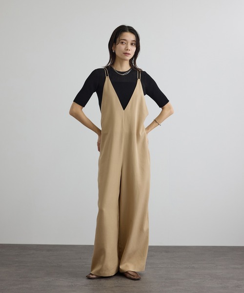 SALON adam et rope'（サロン アダム エ ロペ）の「ビンテージツイルサロペット（サロペット/オーバーオール・レディース・ベージュ/ブラック・FREE）」の14枚目の写真