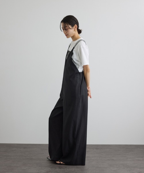 SALON adam et rope'（サロン アダム エ ロペ）の「ビンテージツイルサロペット（サロペット/オーバーオール・レディース・ベージュ/ブラック・FREE）」の15枚目の写真