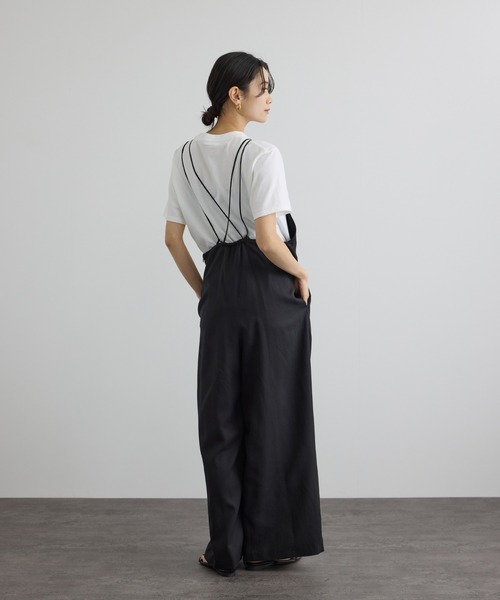 SALON adam et rope'（サロン アダム エ ロペ）の「ビンテージツイルサロペット（サロペット/オーバーオール・レディース・ベージュ/ブラック・FREE）」の16枚目の写真