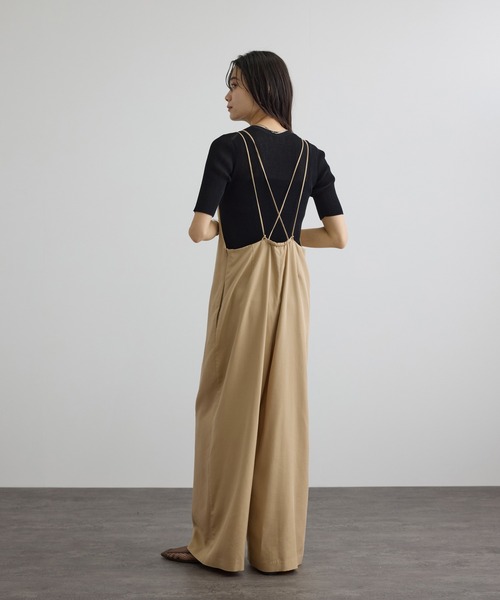 SALON adam et rope'（サロン アダム エ ロペ）の「ビンテージツイルサロペット（サロペット/オーバーオール・レディース・ベージュ/ブラック・FREE）」の19枚目の写真