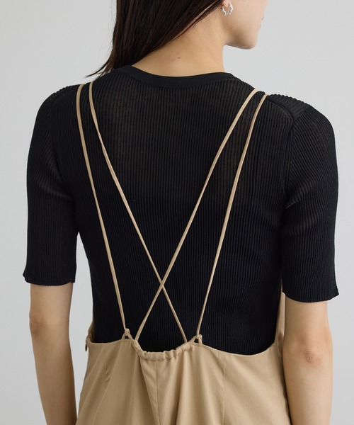 SALON adam et rope'（サロン アダム エ ロペ）の「ビンテージツイルサロペット（サロペット/オーバーオール・レディース・ベージュ/ブラック・FREE）」の7枚目の写真