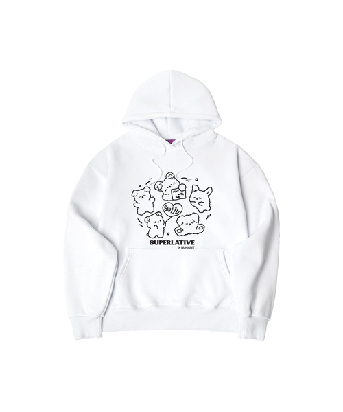 NUHABIT(ニューハビット)の「N/H SPIN PUPPY オーバーサイズ 裏起毛 フードパーカー (SOH4-4NH066)(パーカー・メンズ・ブラック/アイボリー/ネイビー/グレー/チャコールグレー/ホワイト/ライトグレー・MEDIUM/LARGE/X-LARGE)」の2枚目の写真