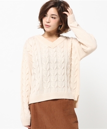 Chico | Vネックケーブルニット(ニット/セーター)