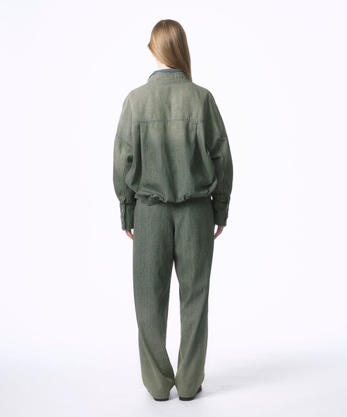 Nora Lily elle(ノラリリーエル)の「【Nora Lily】「elle」Bleached Hickory Stand Collar Blouson(ブルゾン・レディース・ブルー/ブラック・FREE)」の10枚目の写真