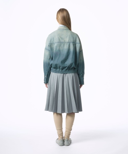 Nora Lily elle(ノラリリーエル)の「【Nora Lily】「elle」Bleached Hickory Stand Collar Blouson(ブルゾン・レディース・ブルー/ブラック・FREE)」の21枚目の写真