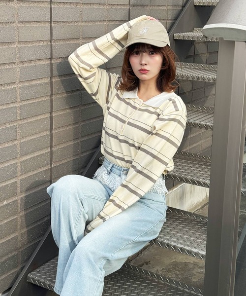 frunco(フランコ)の「ウエストレースデニムパンツ(デニムパンツ・レディース・ブルー・FREE)」の10枚目の写真