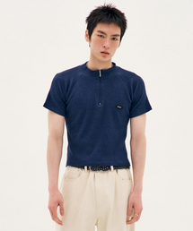 PROCESS（プロセス）の「Light Zip-Up Top - Navy（Tシャツ/カットソー）」