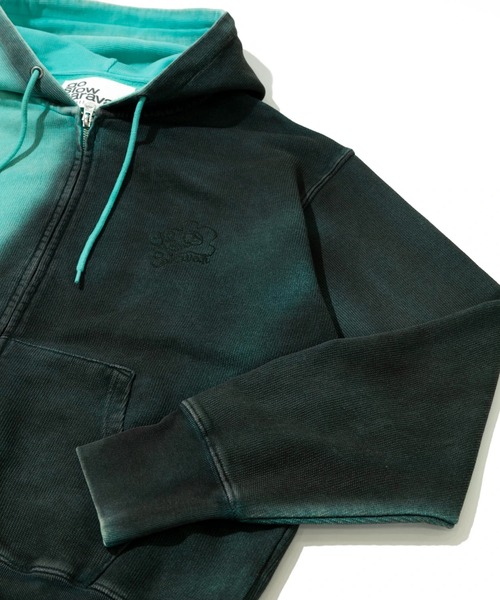 go slow caravan(ゴースローキャラバン)の「UNIQUEインレイG/D 2TONE スプレーカラー ZIP フーディー(パーカー・メンズ・ラベンダー/ターコイズブルー/レッド・MEDIUM/X-LARGE/LARGE)」の8枚目の写真
