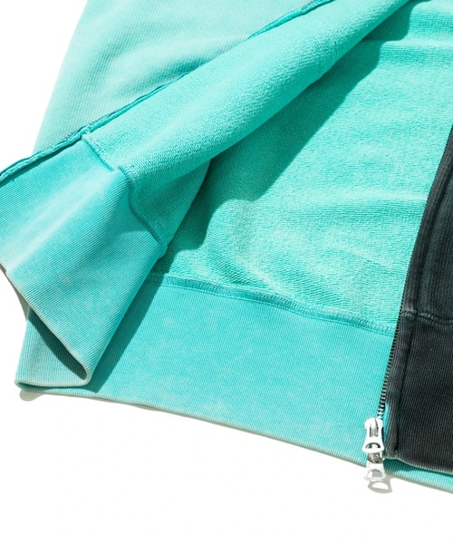 go slow caravan(ゴースローキャラバン)の「UNIQUEインレイG/D 2TONE スプレーカラー ZIP フーディー(パーカー・メンズ・ラベンダー/ターコイズブルー/レッド・MEDIUM/X-LARGE/LARGE)」の11枚目の写真