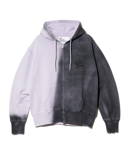go slow caravan(ゴースローキャラバン)の「UNIQUEインレイG/D 2TONE スプレーカラー ZIP フーディー(パーカー・メンズ・ラベンダー/ターコイズブルー/レッド・MEDIUM/X-LARGE/LARGE)」の14枚目の写真