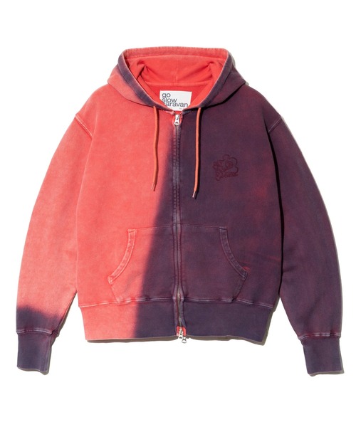 go slow caravan(ゴースローキャラバン)の「UNIQUEインレイG/D 2TONE スプレーカラー ZIP フーディー(パーカー・メンズ・ラベンダー/ターコイズブルー/レッド・MEDIUM/X-LARGE/LARGE)」の16枚目の写真