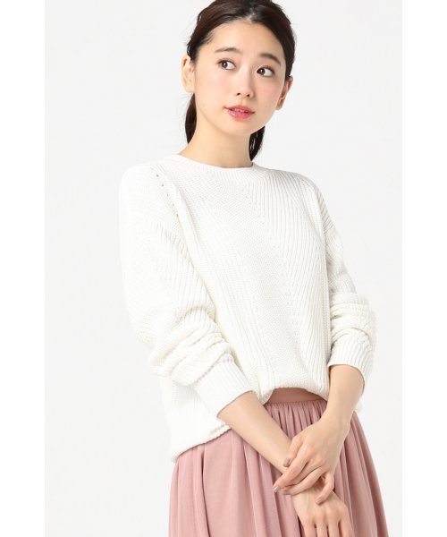 SLOBE IENA（スローブイエナ）の「バイアス畦ニットプルオーバー◆（ニット/セーター・レディース・ホワイト系その他/バーガンディー・FREE）」の2枚目の写真