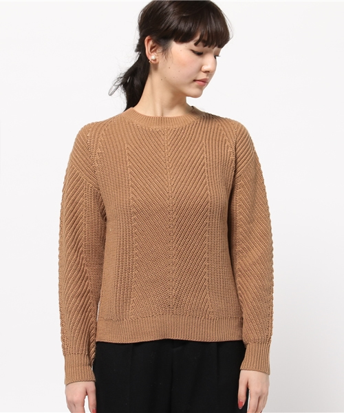 SLOBE IENA（スローブイエナ）の「バイアス畦ニットプルオーバー◆（ニット/セーター・レディース・ホワイト系その他/バーガンディー・FREE）」の12枚目の写真