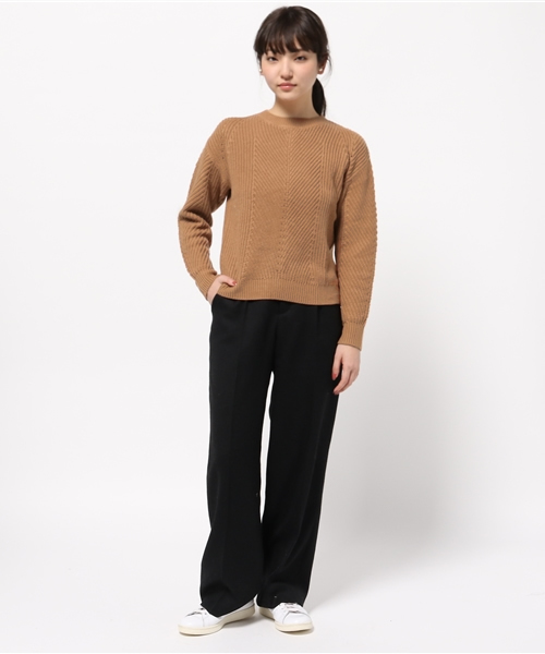 SLOBE IENA（スローブイエナ）の「バイアス畦ニットプルオーバー◆（ニット/セーター・レディース・ホワイト系その他/バーガンディー・FREE）」の6枚目の写真