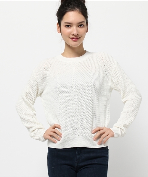 SLOBE IENA（スローブイエナ）の「バイアス畦ニットプルオーバー◆（ニット/セーター・レディース・ホワイト系その他/バーガンディー・FREE）」の11枚目の写真