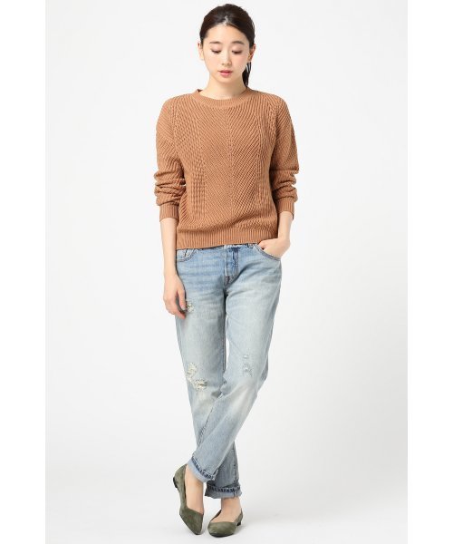 SLOBE IENA（スローブイエナ）の「バイアス畦ニットプルオーバー◆（ニット/セーター・レディース・ホワイト系その他/バーガンディー・FREE）」の5枚目の写真