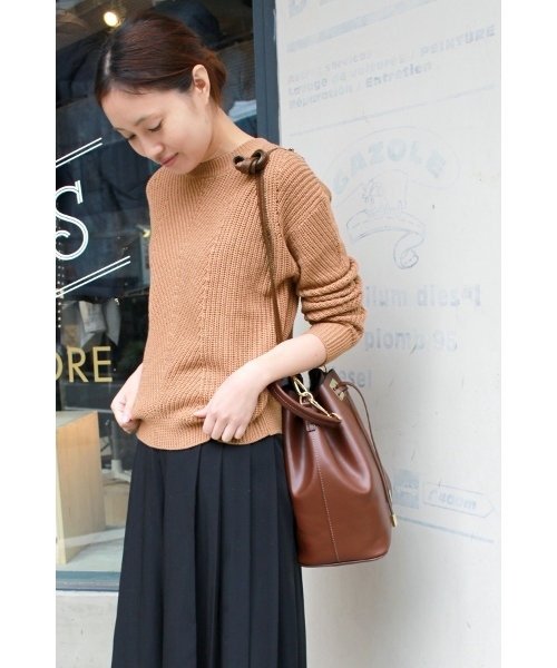 SLOBE IENA（スローブイエナ）の「バイアス畦ニットプルオーバー◆（ニット/セーター・レディース・ホワイト系その他/バーガンディー・FREE）」の18枚目の写真