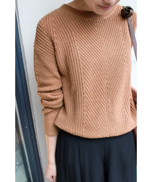 SLOBE IENA（スローブイエナ）の「バイアス畦ニットプルオーバー◆（ニット/セーター・レディース・ホワイト系その他/バーガンディー・FREE）」の15枚目の写真