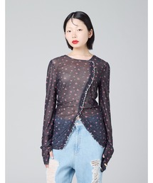 《Little Sunny Bite》floral tulle top