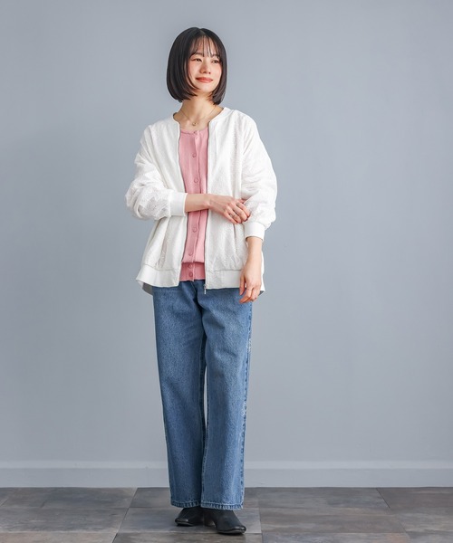 n'OrLABEL（ノアールレーベル）の「『幾何柄レースブルゾン』（ブルゾン・レディース・オフホワイト/ブラック・FREE）」の10枚目の写真