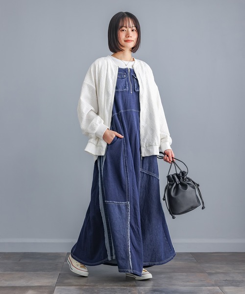 n'OrLABEL（ノアールレーベル）の「『幾何柄レースブルゾン』（ブルゾン・レディース・オフホワイト/ブラック・FREE）」の11枚目の写真