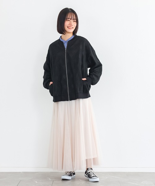 n'OrLABEL（ノアールレーベル）の「『幾何柄レースブルゾン』（ブルゾン・レディース・オフホワイト/ブラック・FREE）」の14枚目の写真