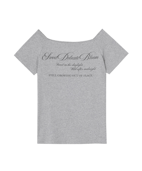 CRANK（クランク）の「ローカットレタリングオフショルダートップス_メランジグレー（Tシャツ/カットソー・レディース・その他・FREE）」の5枚目の写真
