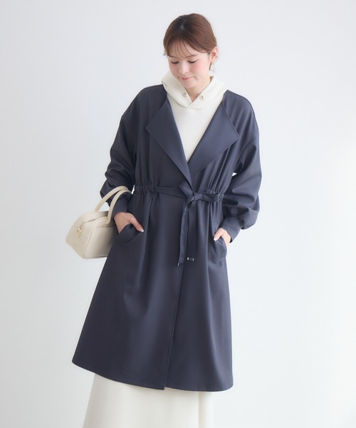 KATHARINE ROSS(キャサリンロス)の「【PILLINI/ピリーニ】ウエストドロストコート(トレンチコート・レディース・チャコールグレー/アイボリー・FREE)」の1枚目の写真