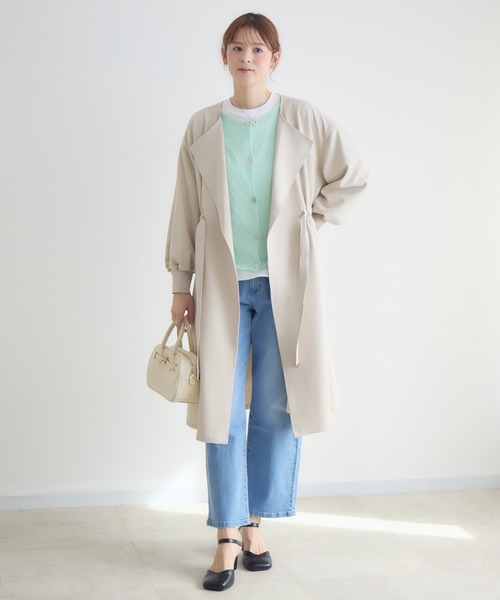 KATHARINE ROSS(キャサリンロス)の「【PILLINI/ピリーニ】ウエストドロストコート(トレンチコート・レディース・チャコールグレー/アイボリー・FREE)」の9枚目の写真