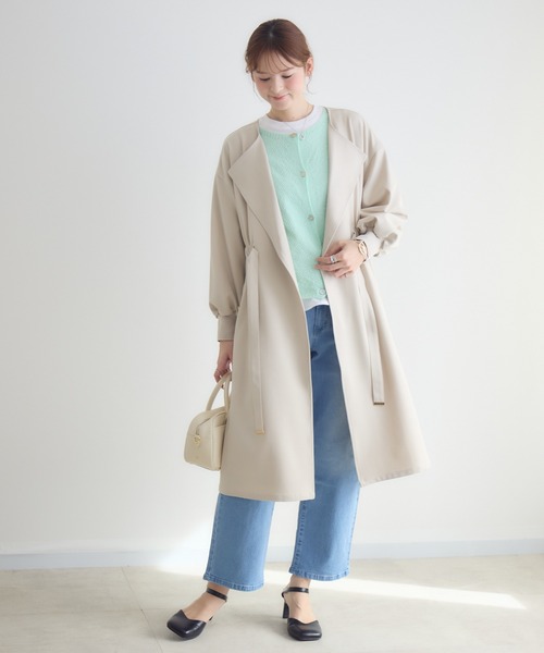 KATHARINE ROSS(キャサリンロス)の「【PILLINI/ピリーニ】ウエストドロストコート(トレンチコート・レディース・チャコールグレー/アイボリー・FREE)」の10枚目の写真