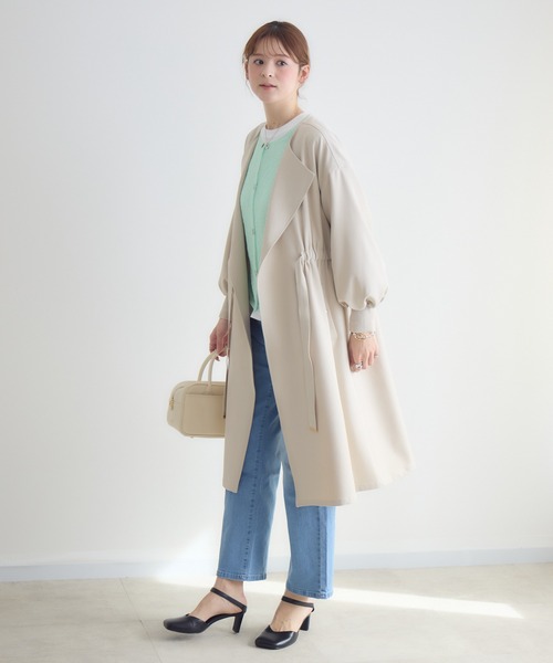 KATHARINE ROSS(キャサリンロス)の「【PILLINI/ピリーニ】ウエストドロストコート(トレンチコート・レディース・チャコールグレー/アイボリー・FREE)」の11枚目の写真