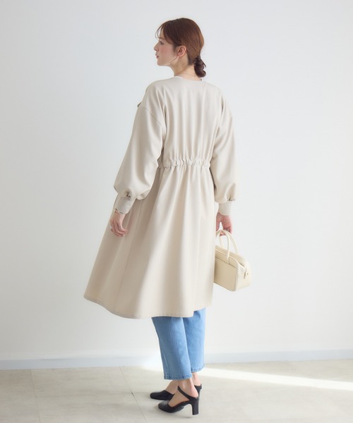 KATHARINE ROSS(キャサリンロス)の「【PILLINI/ピリーニ】ウエストドロストコート(トレンチコート・レディース・チャコールグレー/アイボリー・FREE)」の12枚目の写真