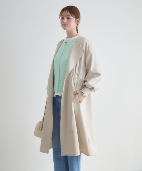 KATHARINE ROSS(キャサリンロス)の「【PILLINI/ピリーニ】ウエストドロストコート(トレンチコート・レディース・チャコールグレー/アイボリー・FREE)」の14枚目の写真