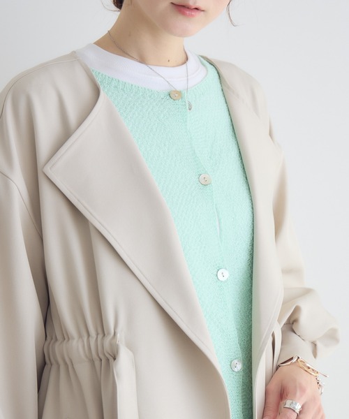 KATHARINE ROSS(キャサリンロス)の「【PILLINI/ピリーニ】ウエストドロストコート(トレンチコート・レディース・チャコールグレー/アイボリー・FREE)」の19枚目の写真