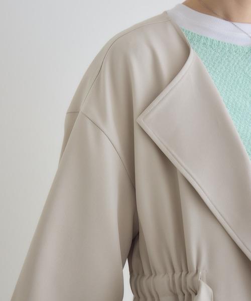 KATHARINE ROSS(キャサリンロス)の「【PILLINI/ピリーニ】ウエストドロストコート(トレンチコート・レディース・チャコールグレー/アイボリー・FREE)」の21枚目の写真