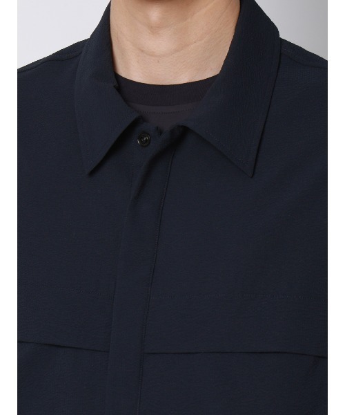 FLAT（フラット）の「FLAT ユーティリティーシャツ 半袖 ウォッシャブル ストレッチ ドライシアサッカー 無地（Tシャツ/カットソー・メンズ・ライトグレー/ネイビー・S/M/L）」の18枚目の写真