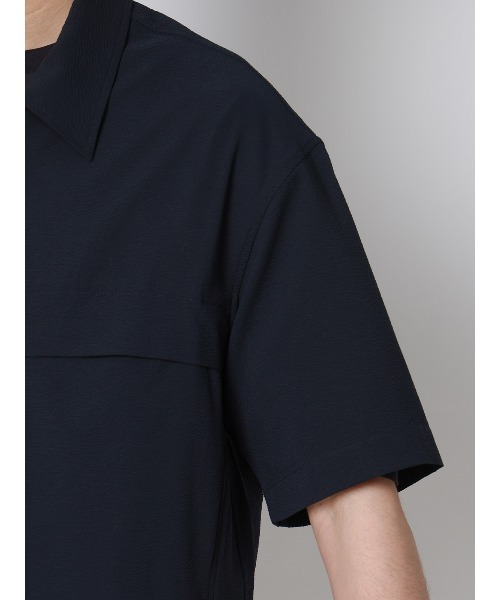 FLAT（フラット）の「FLAT ユーティリティーシャツ 半袖 ウォッシャブル ストレッチ ドライシアサッカー 無地（Tシャツ/カットソー・メンズ・ライトグレー/ネイビー・S/M/L）」の20枚目の写真